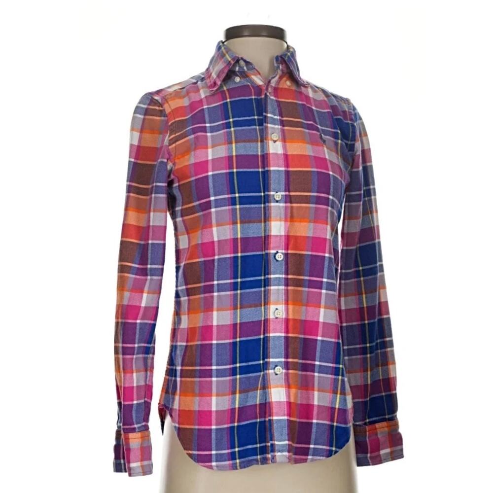 Polo by Ralph Lauren Women’s Colorful Ling Sleeve Button Down Short Size XS